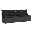 Afuera Living 4-Seater Poly Rattan And Powder-Coated Steel Garden Sofa in Black