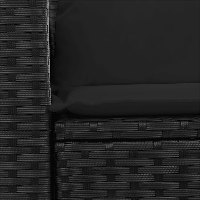 Afuera Living Medium Poly Rattan Garden Sofa UV-Resistant in Black