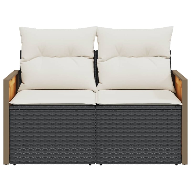 Afuera Living 2-Seater PE Rattan Modular Garden Sofa in Black