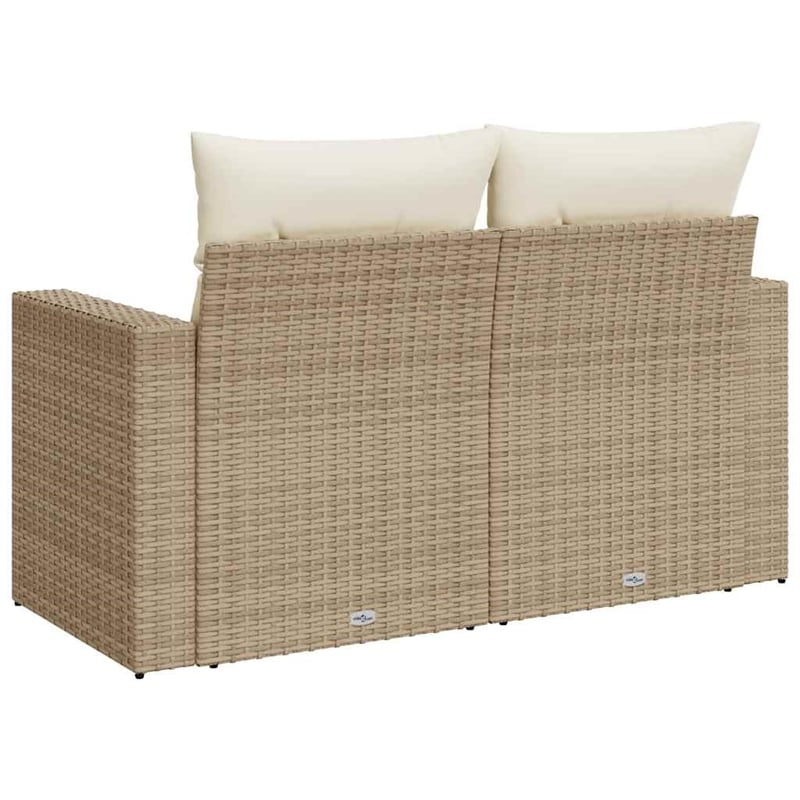 Afuera Living Rattan & Steel & Polyester Medium Garden Sofa in Beige