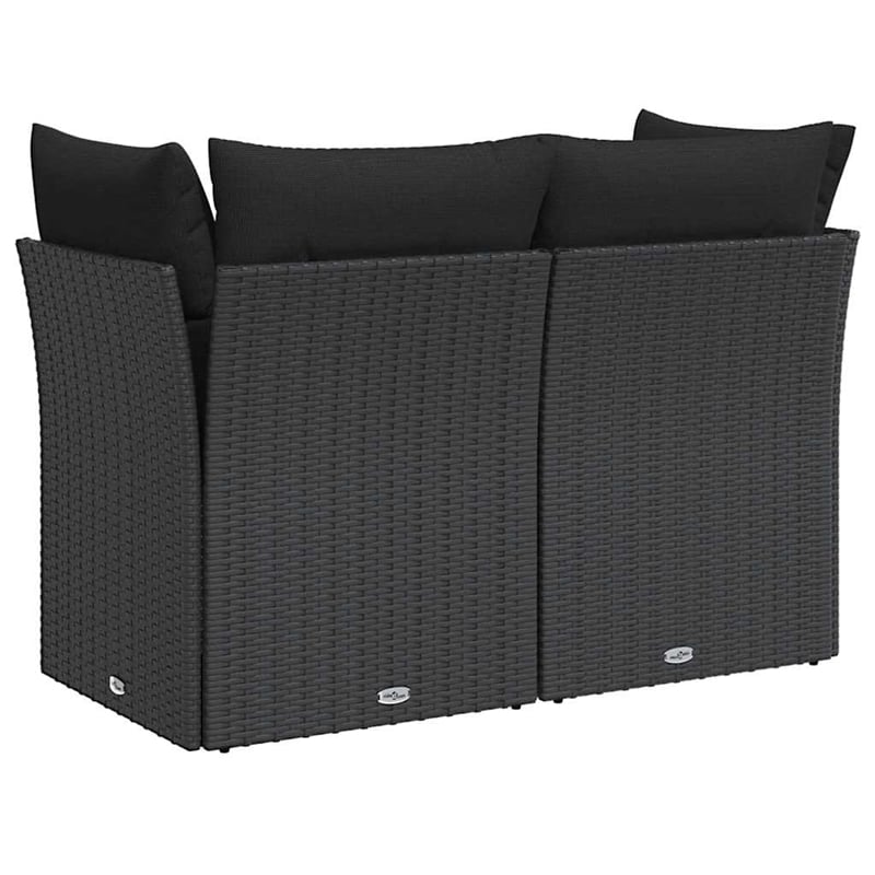 Afuera Living 2-Seater PE Rattan And Powder-Coated Steel Garden Sofa in Black