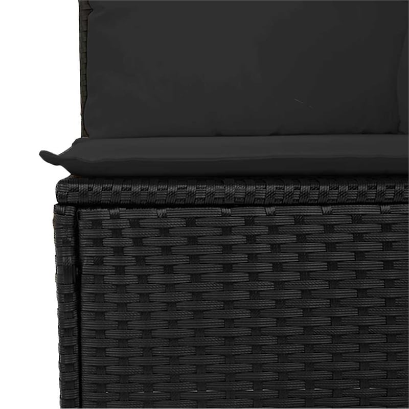 Afuera Living 3-Seater PE Rattan Modular Garden Sofa in Black