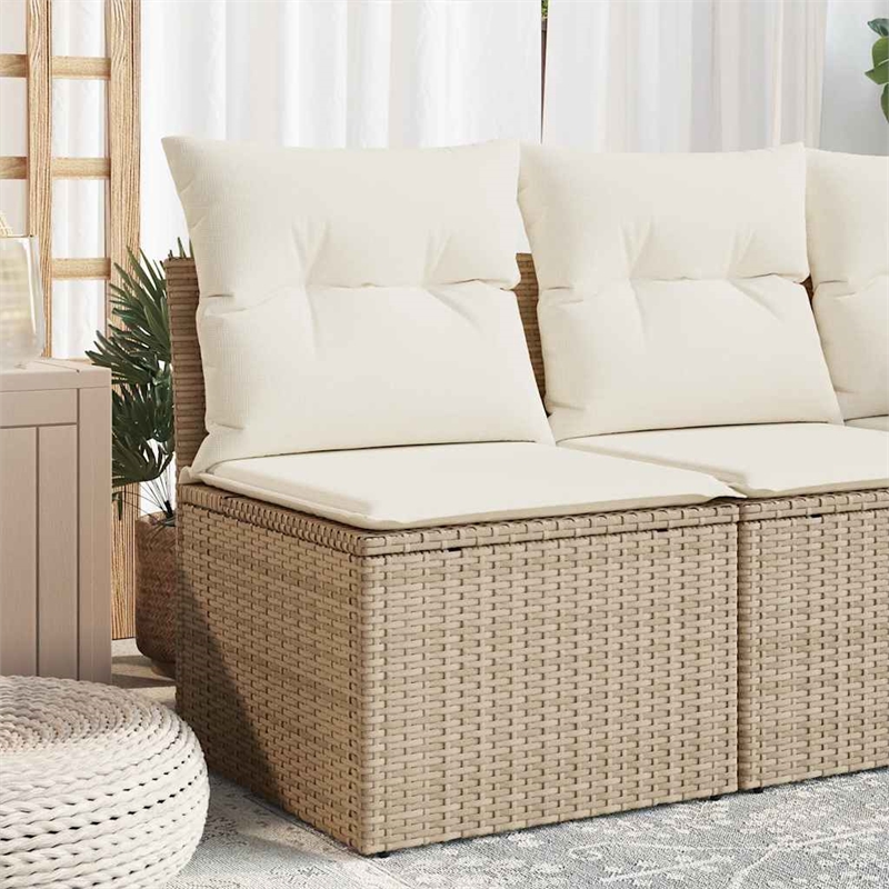 Afuera Living Contemporary Synthetic Poly Rattan Garden Chair in Beige