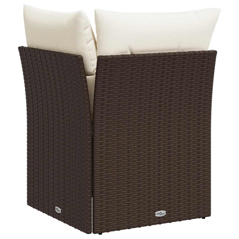 Afuera Living Garden Sofa in Brown Poly Rattan Medium Removable Covers