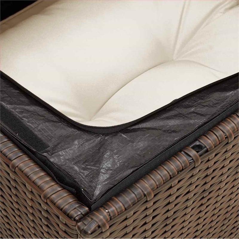 Afuera Living Garden Sofa in Brown Poly Rattan Medium Removable Covers