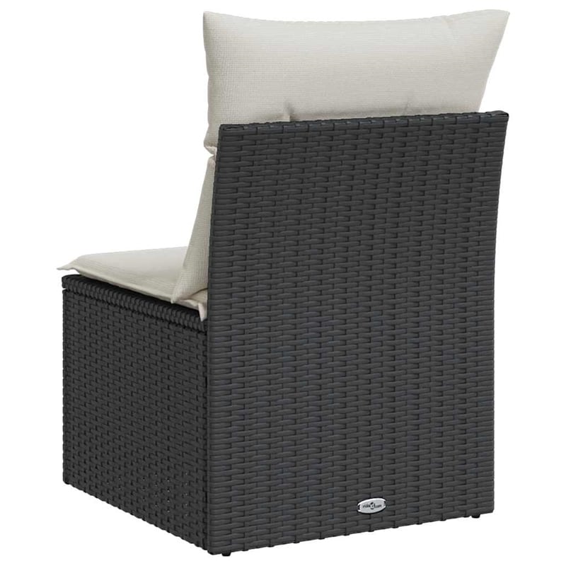 Afuera Living Small PE Rattan Garden Sofa UV-Resistant in Black