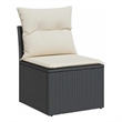 Afuera Living Small PE Rattan Garden Sofa UV-Resistant in Black