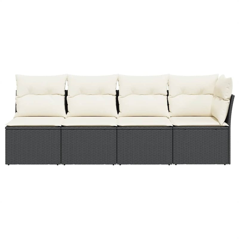 Afuera Living Contemporary Rattan Garden Sofa in Black And Cream