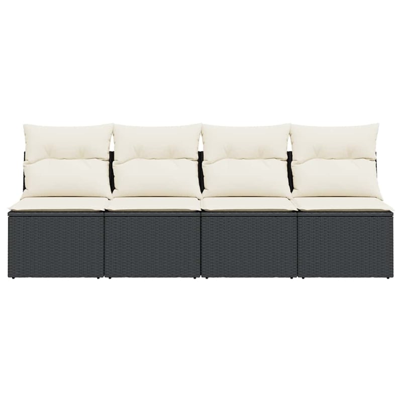 Afuera Living Contemporary Rattan Garden Sofa in Black And Cream