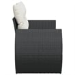 Afuera Living PE Rattan And Powder-Coated Steel Garden Sofa Medium in Black