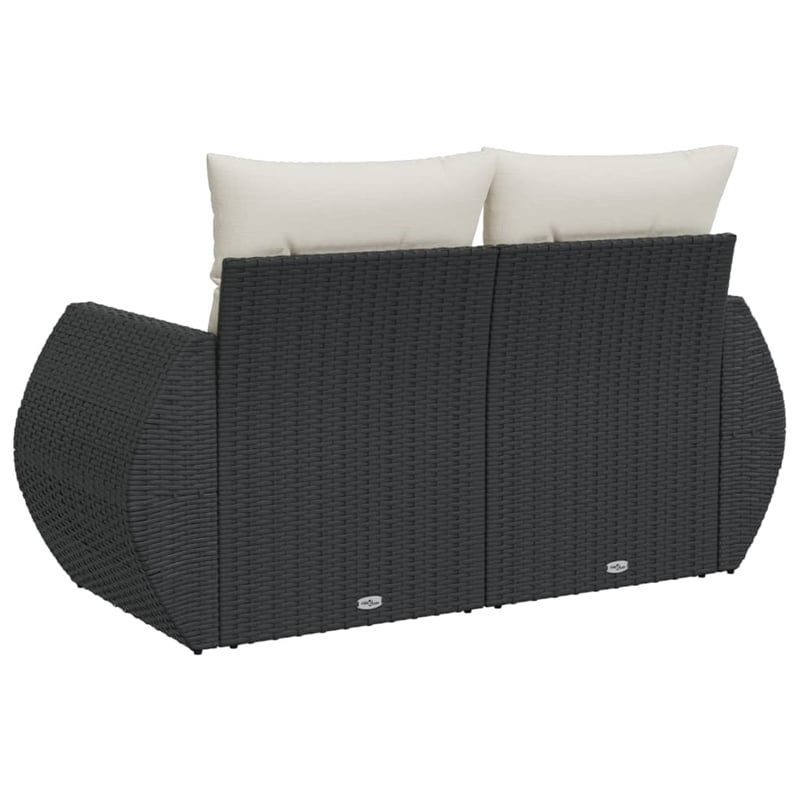 Afuera Living PE Rattan And Powder-Coated Steel Garden Sofa Medium in Black