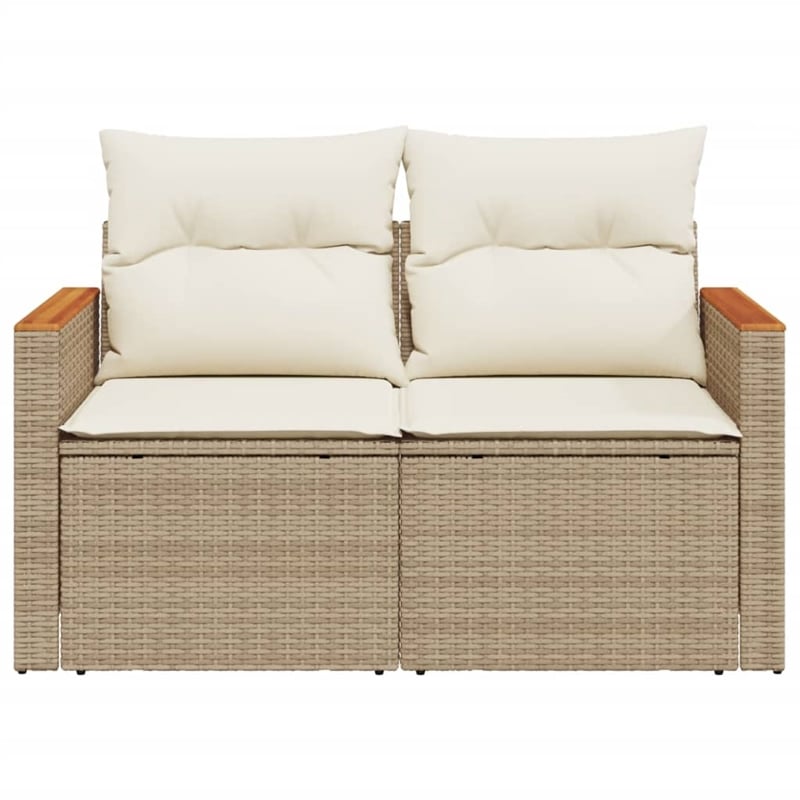 Afuera Living 2-Seater PE Rattan Foldable Outdoor Garden Sofa in Beige