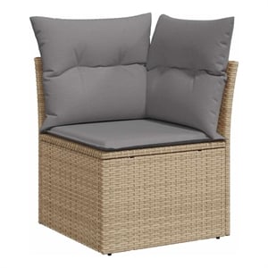 Afuera Living Contemporary Synthetic Poly Rattan Garden Sofa in Beige