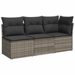 Afuera Living Poly Rattan & Polyester & Powder-Coated Steel Garden Sofa in Gray