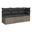 Afuera Living Poly Rattan & Polyester & Powder-Coated Steel Garden Sofa in Gray