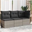 Afuera Living Poly Rattan & Polyester & Powder-Coated Steel Garden Sofa in Gray