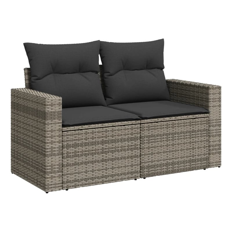 Afuera Living Contemporary Synthetic Poly Rattan Garden Sofa in Gray