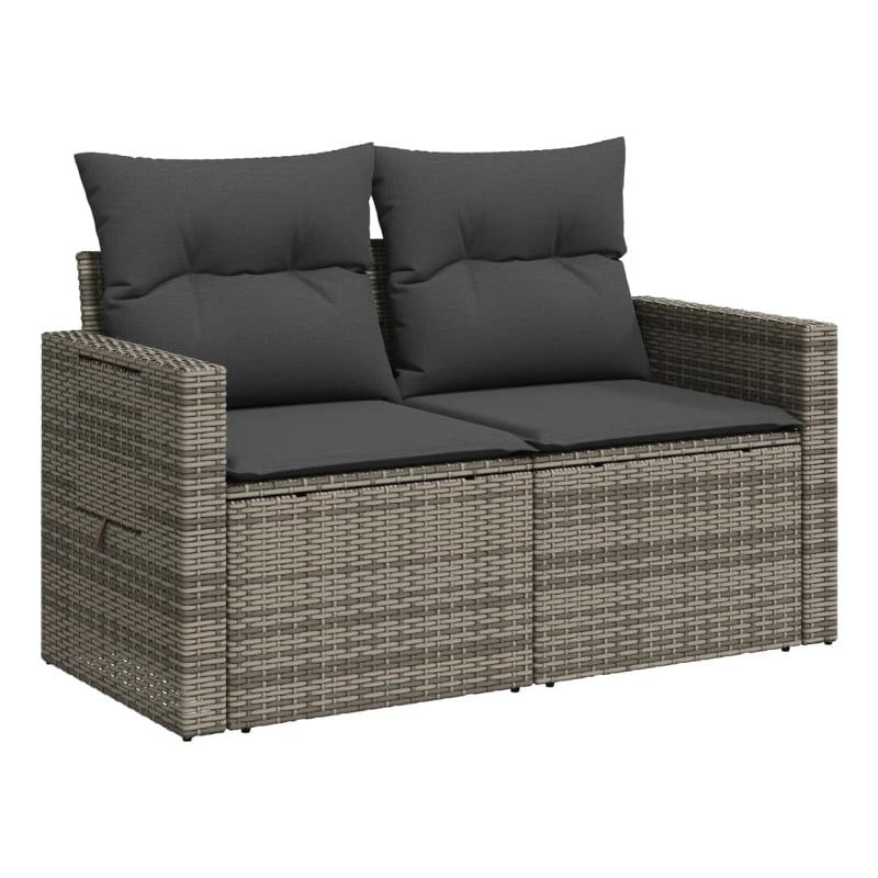 Afuera Living Contemporary Synthetic Poly Rattan Garden Sofa in Gray