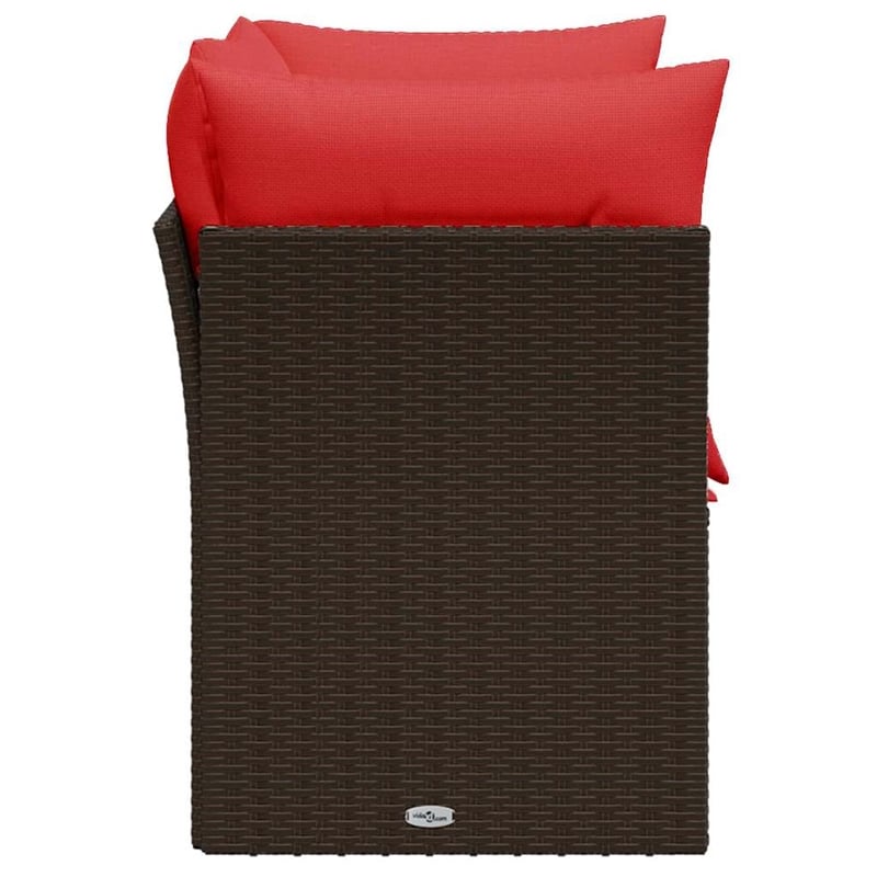 Afuera Living Contemporary Durable Poly Rattan Garden Sofa in Brown