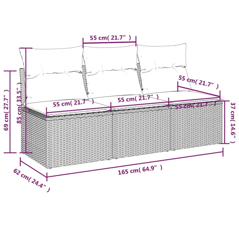 Afuera Living Contemporary Garden Sofa in Beige And Light Gray