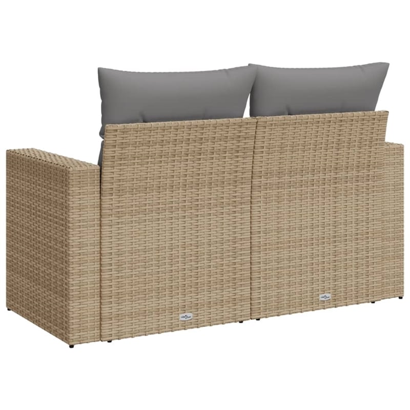 Afuera Living 2-Seater PE Rattan And Powder-Coated Steel Garden Sofa in Beige