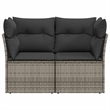 Afuera Living 2-Seater PE Rattan And Powder-Coated Steel Garden Sofa in Gray