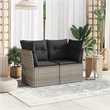 Afuera Living 2-Seater PE Rattan And Powder-Coated Steel Garden Sofa in Gray