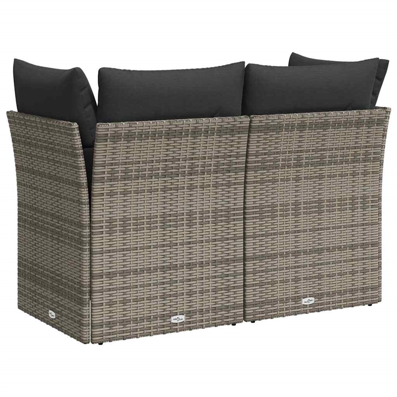 Afuera Living 2-Seater PE Rattan And Powder-Coated Steel Garden Sofa in Gray