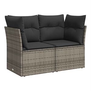 Afuera Living 2-Seater PE Rattan And Powder-Coated Steel Garden Sofa in Gray