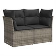 Afuera Living 2-Seater PE Rattan And Powder-Coated Steel Garden Sofa in Gray