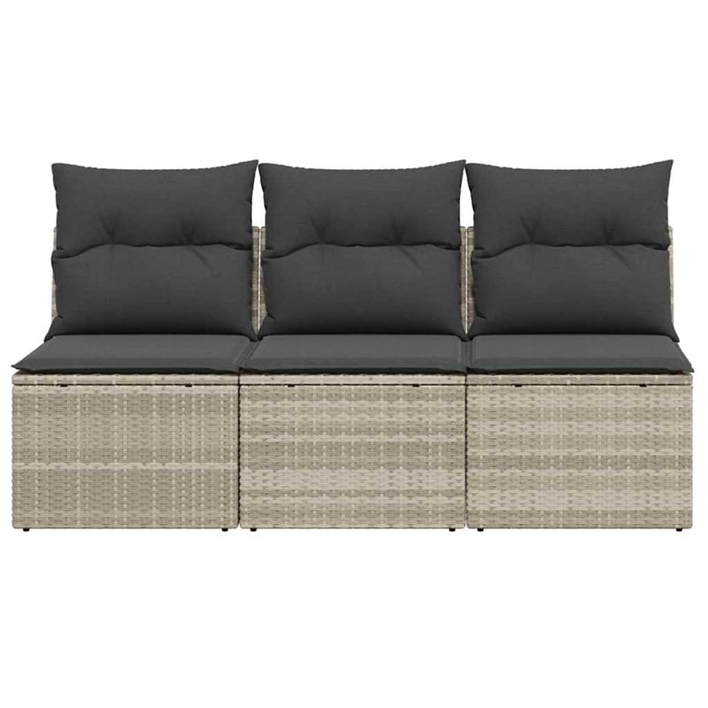 Afuera Living Rattan & Powder-Coated Steel & Polyester Garden Sofa in Light Gray