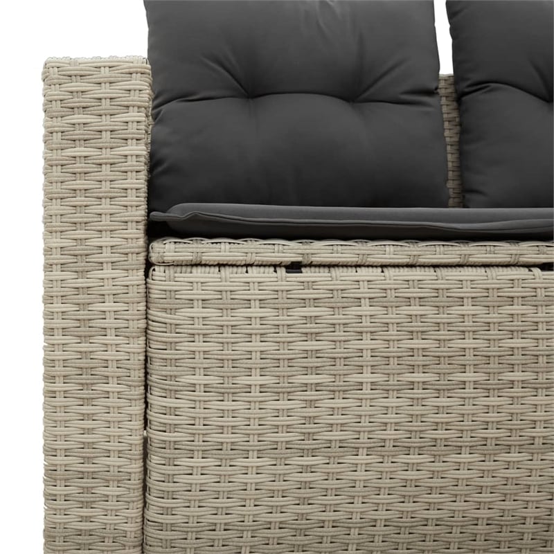 Afuera Living Contemporary Garden Sofa in Light Gray And Dark Gray
