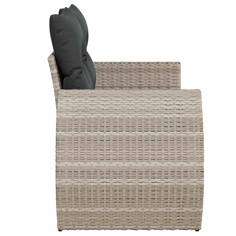 Afuera Living Contemporary Synthetic Poly Rattan Garden Sofa in Light Gray