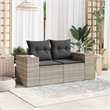 Afuera Living Rattan & Powder-Coated Steel & Polyester Garden Sofa in Light Gray