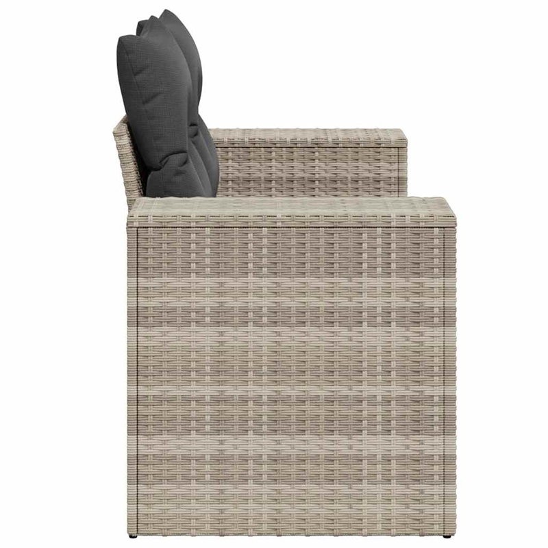 Afuera Living Rattan & Powder-Coated Steel & Polyester Garden Sofa in Light Gray