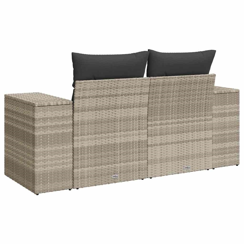 Afuera Living Rattan & Powder-Coated Steel & Polyester Garden Sofa in Light Gray