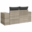 Afuera Living Rattan & Powder-Coated Steel & Polyester Garden Sofa in Light Gray