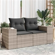 Afuera Living Rattan & Powder-Coated Steel & Polyester Garden Sofa in Light Gray