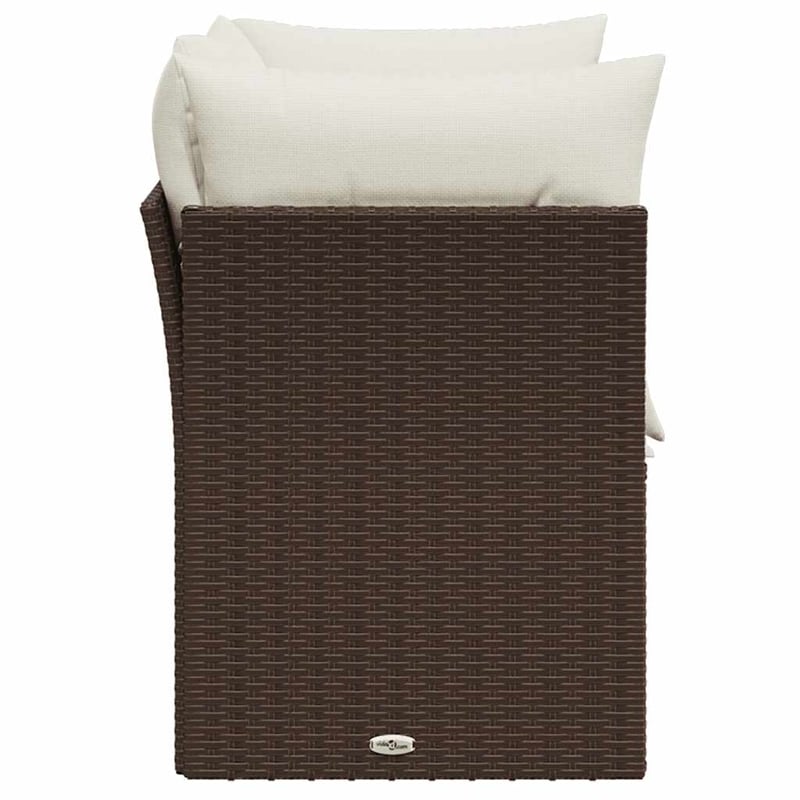 Afuera Living Medium Poly Rattan Garden Sofa With Adjustable Feet in Brown