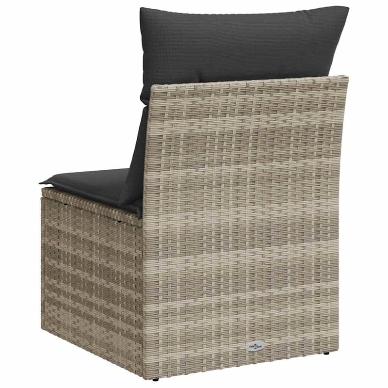 Afuera Living Poly Rattan And Powder-Coated Steel Garden Sofa in Light Gray