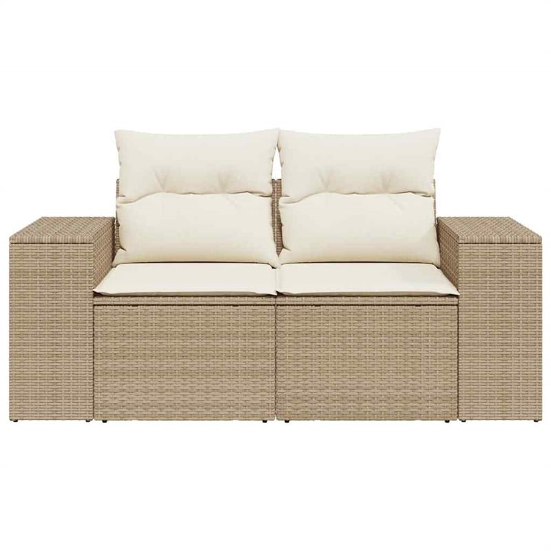 Afuera Living Large Modular Poly Rattan Garden Sofa in Beige