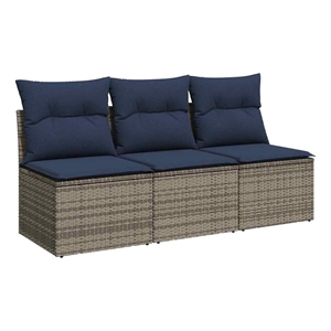 Afuera Living Contemporary Durable Poly Rattan Garden Sofa in Gray