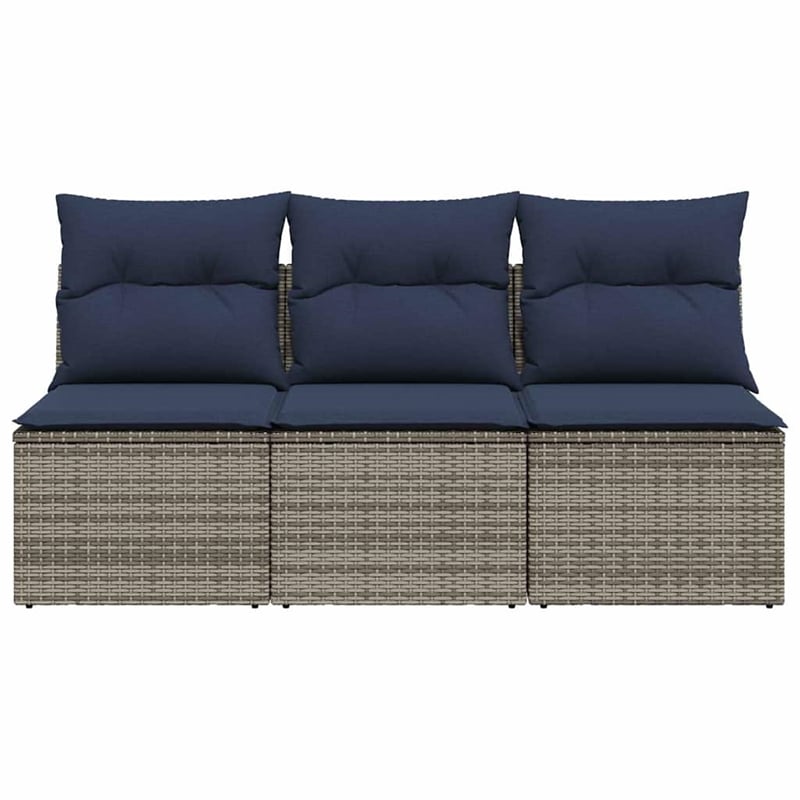 Afuera Living Contemporary Durable Poly Rattan Garden Sofa in Gray