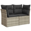 Afuera Living 2-Seater PE Rattan Garden Sofa With Adjustable Feet in Light Gray