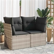 Afuera Living 2-Seater PE Rattan Garden Sofa With Adjustable Feet in Light Gray
