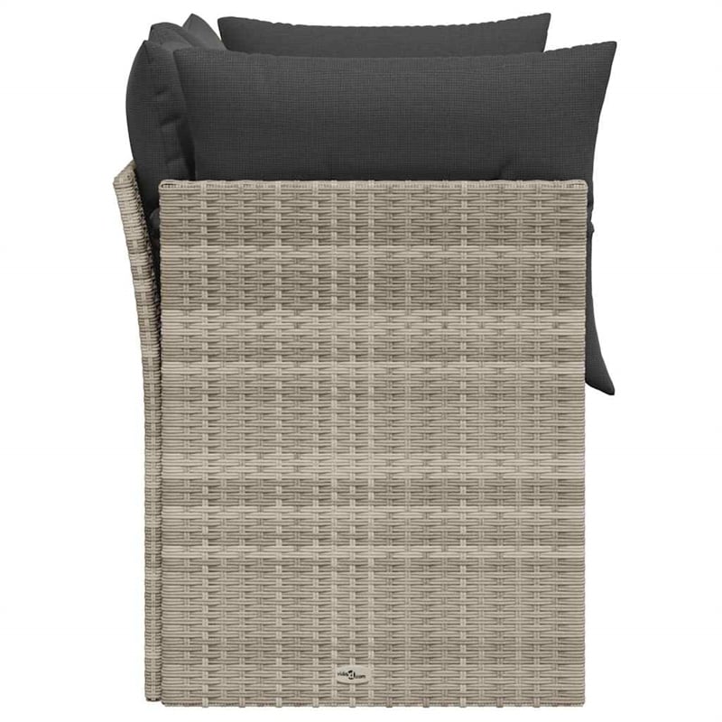 Afuera Living 2-Seater PE Rattan Garden Sofa With Adjustable Feet in Light Gray