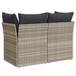Afuera Living 2-Seater PE Rattan Garden Sofa With Adjustable Feet in Light Gray