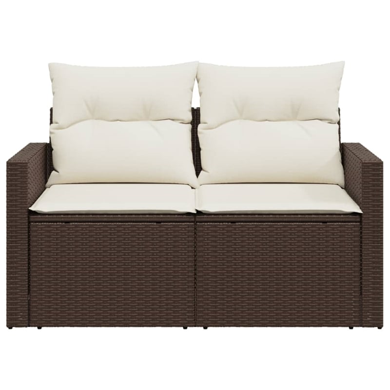 Afuera Living PE Rattan 2-Seater Modular Garden Sofa in Brown And Cream