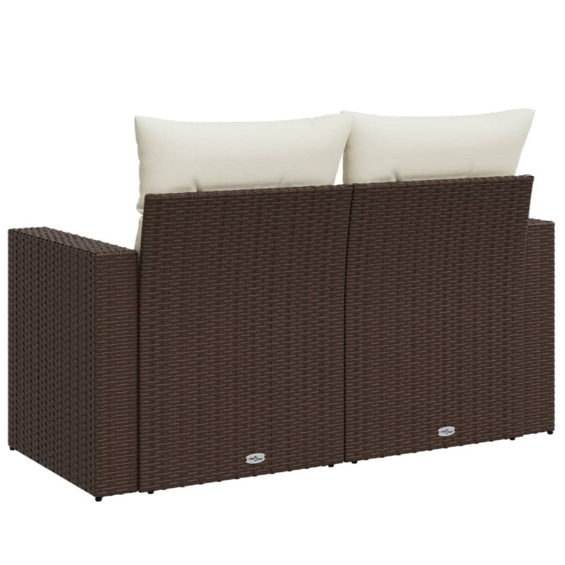 Afuera Living PE Rattan 2-Seater Modular Garden Sofa in Brown And Cream