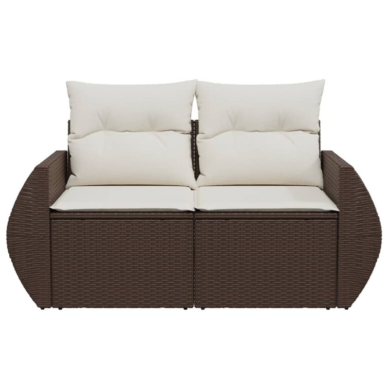 Afuera Living PE Rattan & Powder-Coated Steel Garden Sofa in Brown